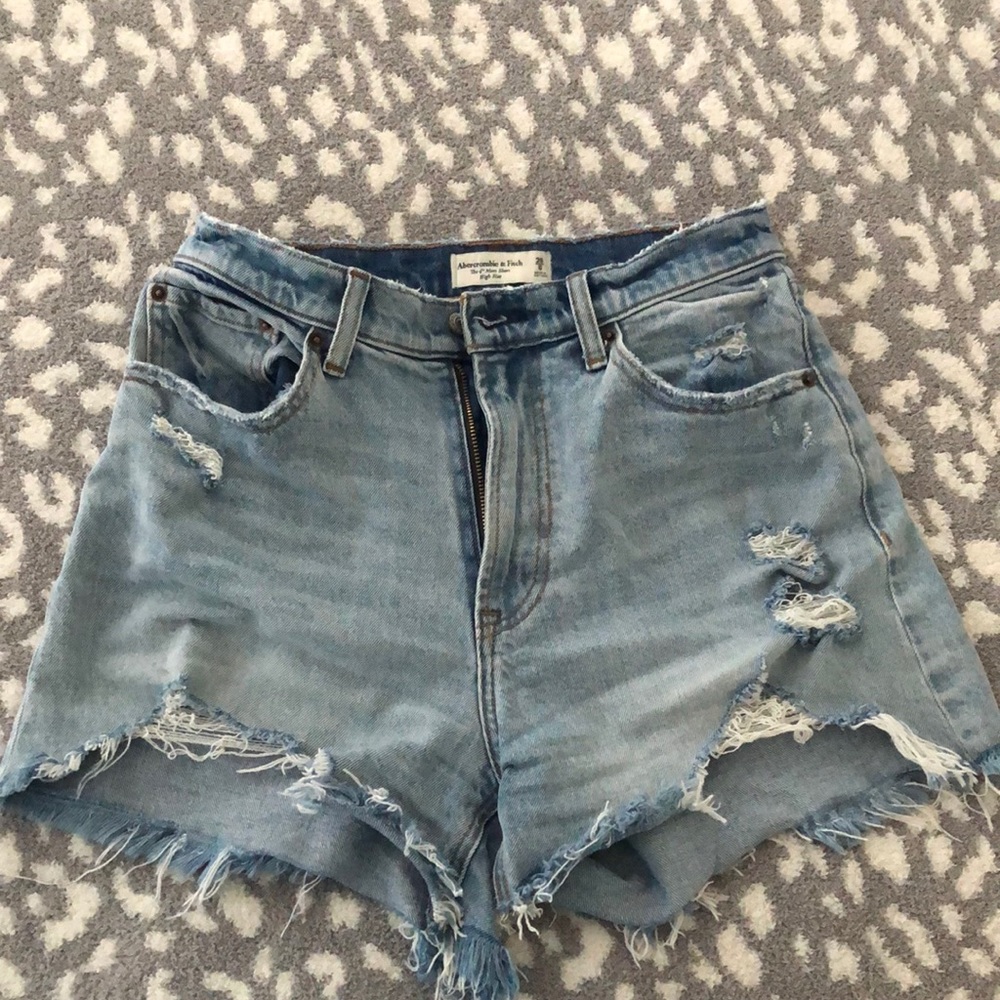 4” mom short high rise Jean shorts